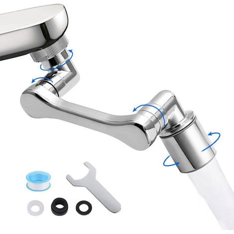 BelleRise - Prolongateur de robinet rotatif à 360° avec adaptateur – Pulvérisateur multifonction pour lavabo de salle de bain