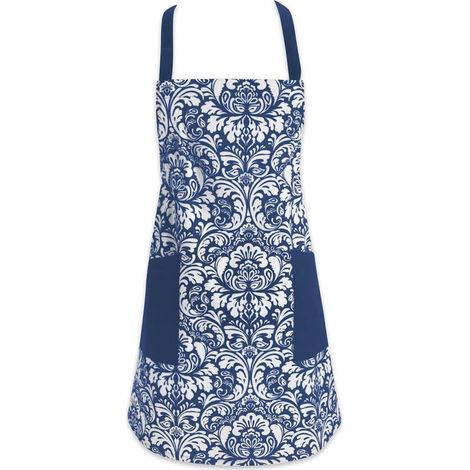 Tablier de cuisine imprimé coton avec liens réglables et poche pour femme et homme accessoire pratique (1/5)