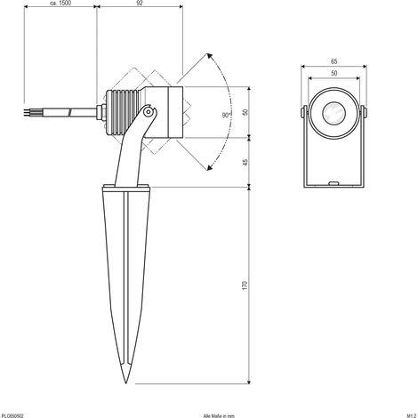 EVN Gartenspot PLC650502 3000K anth IP65