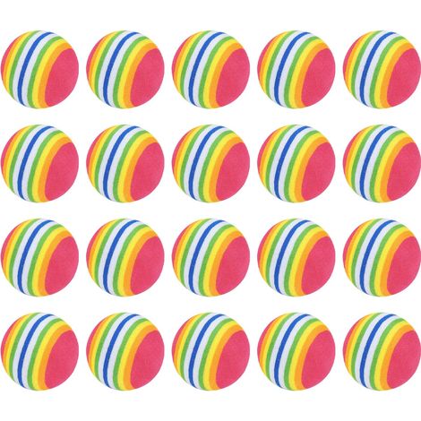 Paquet De 20 Balles De Jouets Colorées, Jouets De Balle Rebondissantes, Balles De Jouets pour Chats, Jouets Interactifs pour Animaux De Compagnie, Fournitures pour Animaux De Compagnie (1/5)