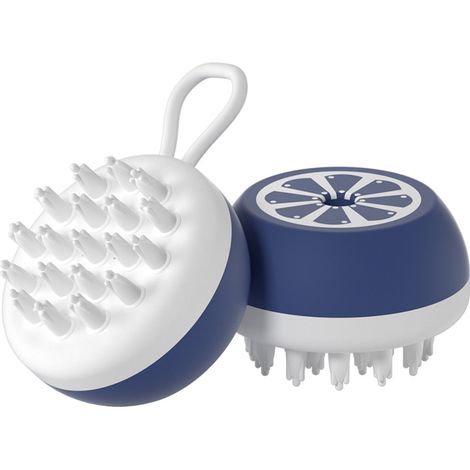 Brosse de bain en silicone pour animaux, brosse à poils, toilettage, nettoyage, brosse de massage pour le bain, peigne de massage, brosse de bain pour chats et chiens, bleu marine, 1 pièce (1/5)