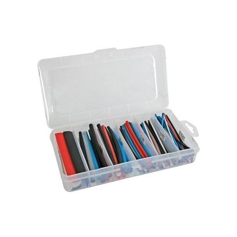 Perel – Coffret de 170 gaines thermo-rétractables 10 cm – Ignifuges sans halogène – Température de rétrécissement 90°C – Protection électrique (1/2)