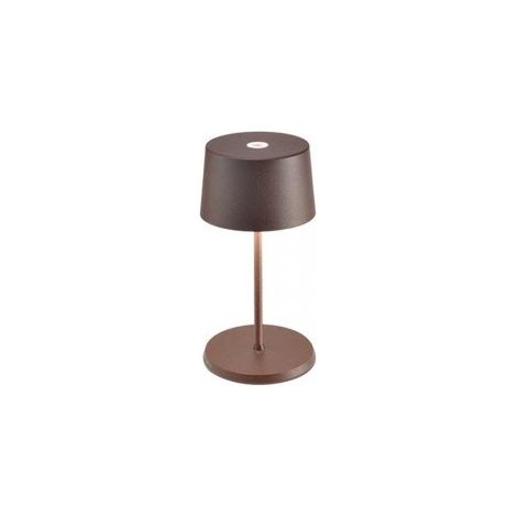 Lampada a led da tavolo Olivia pro mini corten ricaricabile e dimmerabile