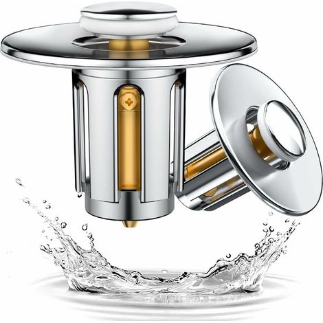 Couvercle de bonde, lot de 2 unités, 57 mm, forme universelle, pour l'entretien de la salle de bain, du lavabo ou de la baignoire.-AquaForge (1/5)