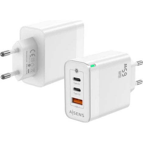 Caricabatterie da Parete Aisens ASCH-65W3P007-W Bianco 65 W (1/4)