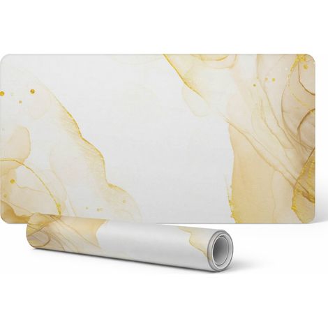 Alfombrilla de teclado moderna de vinilo con dise帽o de ondas fluidas et茅reas, 120 x 60 cm.