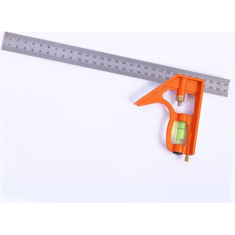 équerre combinée en acier inoxydable 300 mm avec butée et outil de marquage, équerre combinée métallique universelle et de précision (1/4)