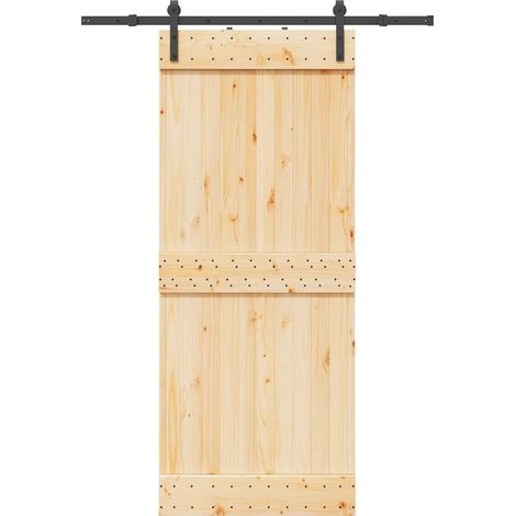 Puerta corredera con herrajes madera maciza de pino 85x210 cm vidaXL (1/5)
