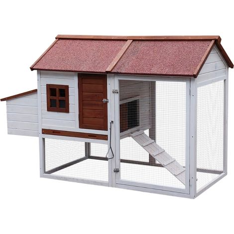 Casetta per Animali in legno Farm 7 Multi-livello con Recinto – 145 x 70 x 105 cm (1/4)