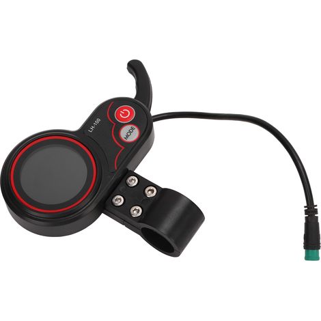 Tableau de bord LCD pour vélo électrique avec connecteur étanche 5 broches, compatible avec les trottinettes électriques de 22,2 mm (compatibles avec les modèles 24 V, 36 V, 48 V et 60 V). Compatible (1/5)