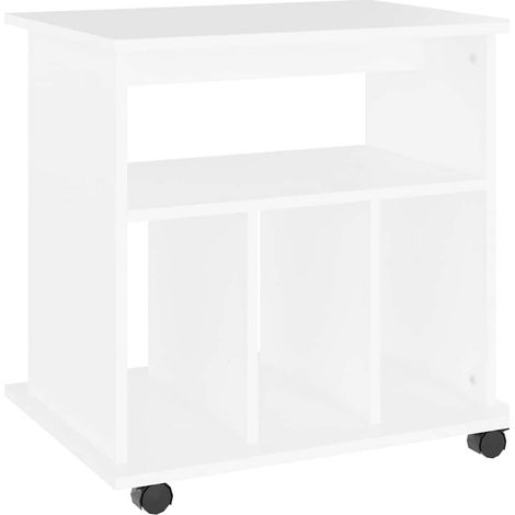 Armadio da Stoccaggio Mobiletto con Ruote Bianco 60x45x60 cm in Legno Multistrato DAS472558 (1/5)