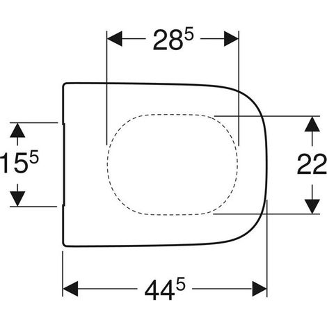 Siège de toilette GE Renova Plan. Carrés design Bef.par dessus. versez les toilettes partiellement fermées. Façonner