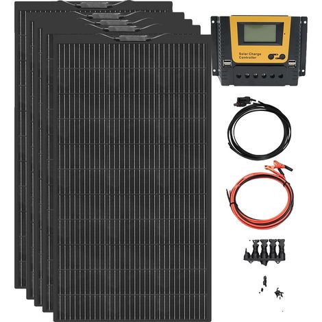 Kit de panneaux solaires flexibles, haute efficacité 24 %, silicium monocristallin durable (1/2)