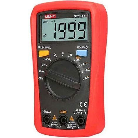 Multimètre numérique UT33A+ UNI-T 200 mV600 V, multimètre numérique 10 A AC/DC, testeur de résistance et de capacité, sélection automatique de la gamme, voltmètre 200 mV600 V (1/5)