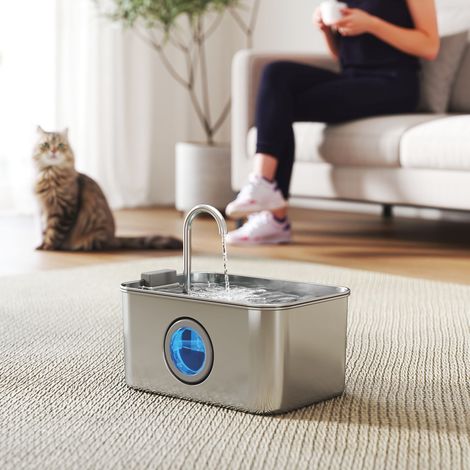 Fontaine à boire Cat Fountain 3,2L pour chats - avec filtre à charbon actif Quiet Pump - Idéal