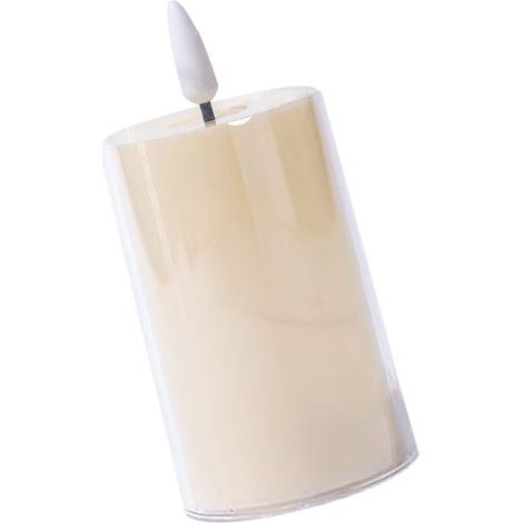 Lot de 3 bougies LED sans flamme en PP, bougies colonnes électriques factices à mèche fixe pour déco mariage table Noël (1/4)