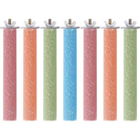 Lot de 7 perchoirs antidérapants pour cages à oiseaux, adaptés aux conures, perruches, inséparables et calopsittes. Idéal pour protéger les griffes et le bec. (1/5)