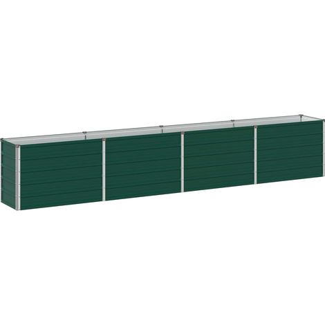 Cama de Jardín Elevada Verde 320 x 40 x 55 cm Acero vidaXL