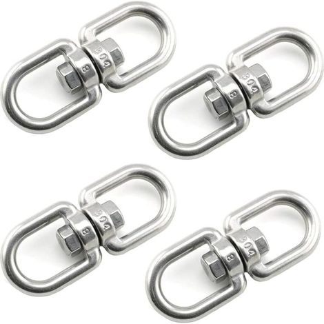 Stück M8 Doppelgelenk-Drehhaken, Drehringe aus Edelstahl 304, Hängehaken für Schaukeln, Hängesessel, Sandsäcke, Seile, Ketten (1/5)