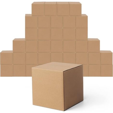 Carton Emballage Colis 15.3X15.3X15.3cm cm, Lot de 40 Boites Carton d'Expédition en Marron (1/4)