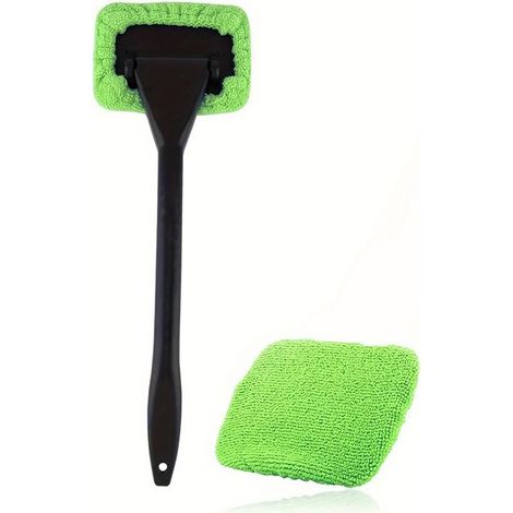 Herramientas para la limpieza de ventanas, almohadillas de microfibra reutilizables, cepillos de limpieza para automóviles, SUV, autocaravanas y casas (césped verde). (1/5)