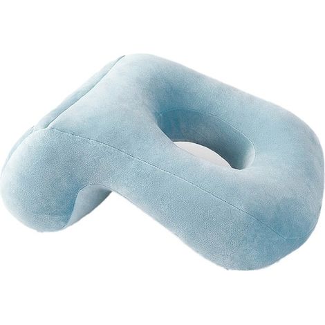 Oreiller pour le visage, oreiller de sommeil confortable et moelleux avec repose-aisselles, oreiller pour le visage en forme de donut, oreiller de massage pour la nuque et le visage, oreiller de burea (1/5)
