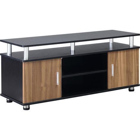 Armoire TV jusqu’à 50'' avec placards et étagères, placard pour le salon et le salon en bois et aluminium, 120x40x52,2cm (1/5)