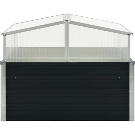 Serre Anthracite 100x100x77 cm Acier galvanisé (1/5)
