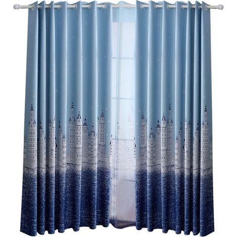 Rideau Occultant Complet en Polyester - Décoration pour Chambre ou Salon (Rose)