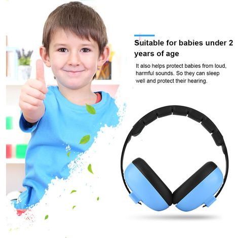 Cache-oreilles bébé antibruit pour enfants, casque antibruit pour bébé (bleu) (1/5)