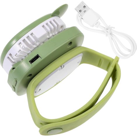 Ventilateur pour Garçon et Filles USB Rechargeable Plastique Vert (1/5)