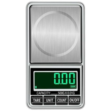 Portable Numérique de Poche Balance, Professionnel Multifonctionnel, Dos Lit Écran LCD pour Bijoux, Céréales, Or Pesage, Gris ，100-0.01g