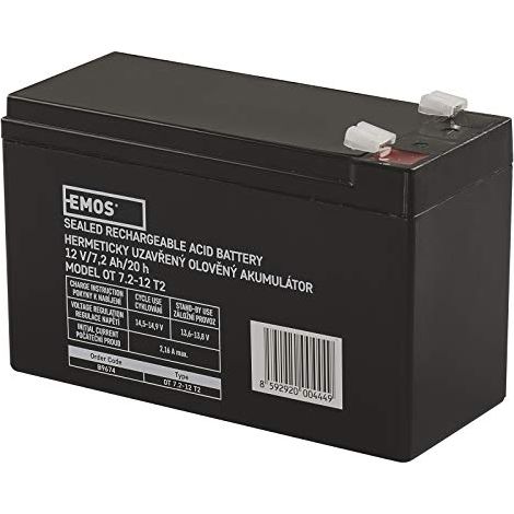 Emos al piombo senza manutenzione Accumulatore 12V, 7,2Ah Faston 6,3mm, 1pezzi, b9674 (1/4)