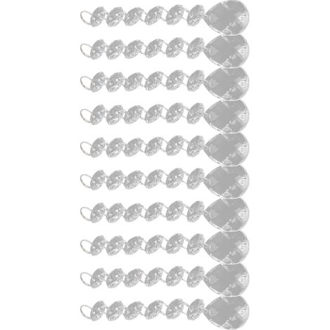 Lot de 10 perles de rechange en acrylique transparent pour lustre, effet stalactite, pour la décoration de lampes. (1/5)