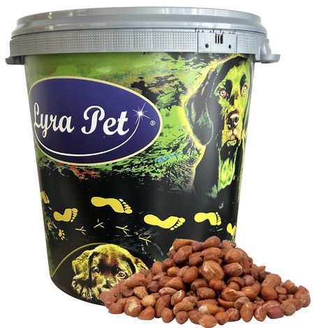 10 kg de graines de cacahuètes Lyra Pet® avec peau en baril de 30 L