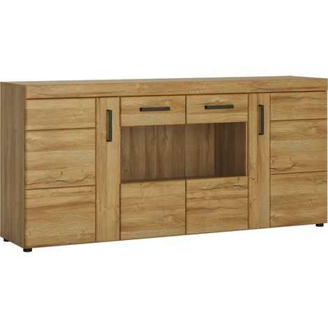 Sideboard mit Vitrinenfach in Grandson Eiche Nb. CARIATI-129, B/H/T ca. 185,1/86/40,9 cm (1/4)