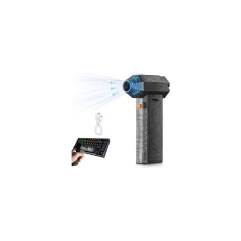 Dépoussiéreur d'air électrique, 130000 TR/Min Turbo Jet Fan Portable Jet Dry Blower Batterie intégrée 8000 mAh pour Home Garden Leaf Outdoor Cars Computers Keyboards (1/5)