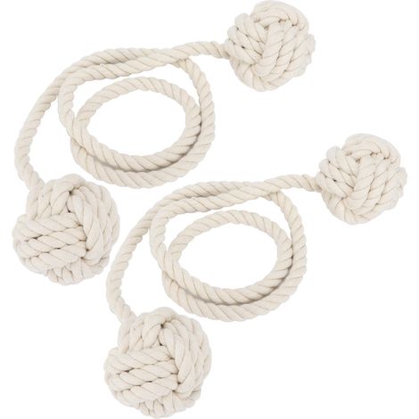 Embrasses de rideaux artisanales en coton avec pompon pour la décoration du salon et du bureau (1/5)