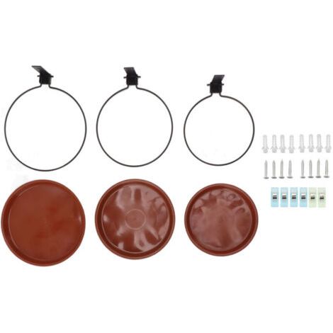 Pair Mangeoire et bain d'oiseaux à fixer sur un arbre, avec anneau métallique robuste, pour jardin et terrasse. Comprend 3 pots et 3 supports.