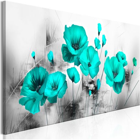 Tableau Imprimé "Turquoise Meadow Narrow" 45 x 135 cm (1/2)