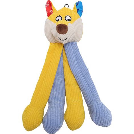 Jouet à mâcher pour chien en peluche jaune avec papier sonore, coton PP haute densité et tissu renforcé, idéal pour le jeu interactif (1/4)