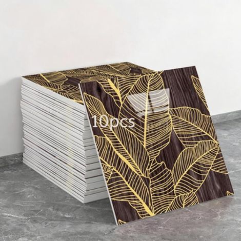 10 láminas de papel pintado autoadhesivo que imitan azulejos de cerámica (efecto cerámico, dimensiones: 30 x 30 x 0,8 cm) (1/5)