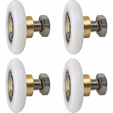 LaBlanc - Rouleau de porte de douche, Rouleau Roulette Roue pour Porte de Douche Roulettes Coulissantes Porte Roue de Remplacement pour Rouleau 4 pièces (20MM) (1/5)