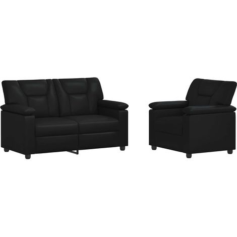 Set di divani 2 pcs Nero Similpelle vidaXL (1/5)