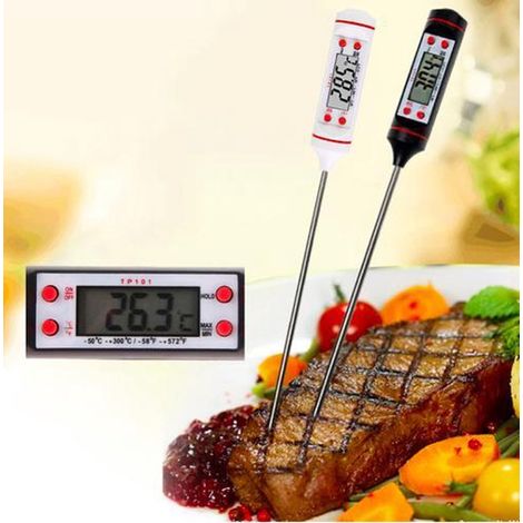 Thermomètre numérique à viande - Thermomètre pour barbecue - Thermomètre alimentaire - Noir - Pour grillades, barbecue, four et plus encore-AquaForge (1/4)