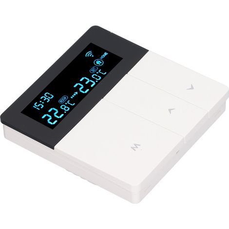 Intelligenter 3-Ampere-Thermostat mit LCD-Farbdisplay, hoher Genauigkeit, programmierbar, für Warmwasserbereitung, Heizung, Boiler, Haushaltsgeräte, Einkaufszentren, 90–240 V Wechselstrom, Weiß, WLAN (1/5)