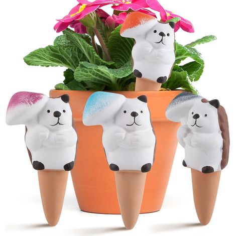 Set mit 4 Tonkegeln zur Bewässerung, Ton-Bewässerungskegel, gute Wasserdurchlässigkeit, Tonkegel-Bewässerung für Blumen (1/4)