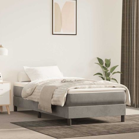 Boxspringbettgestell Hellgrau 90x200 cm Samt