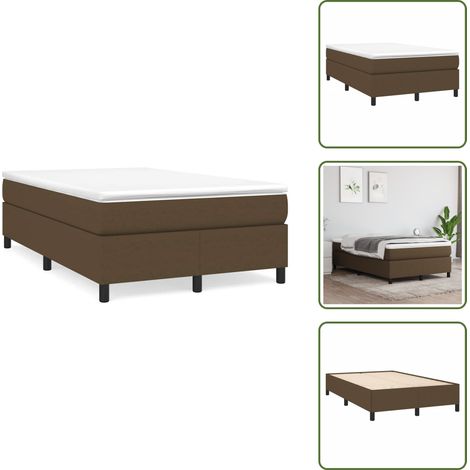 The Living Store Boxspringbett mit Matratze Dunkelbraun 120x190 cm Stoff - Boxspringbett - Doppelbett - Bettenrahmen - Matratze - Matratzenauflage (1/5)