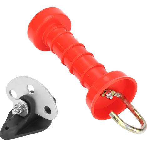 Dix poignées de porte à ressorts isolés, chacune dotée d'un isolateur séparé, adaptées aux clôtures électriques. (1/5)